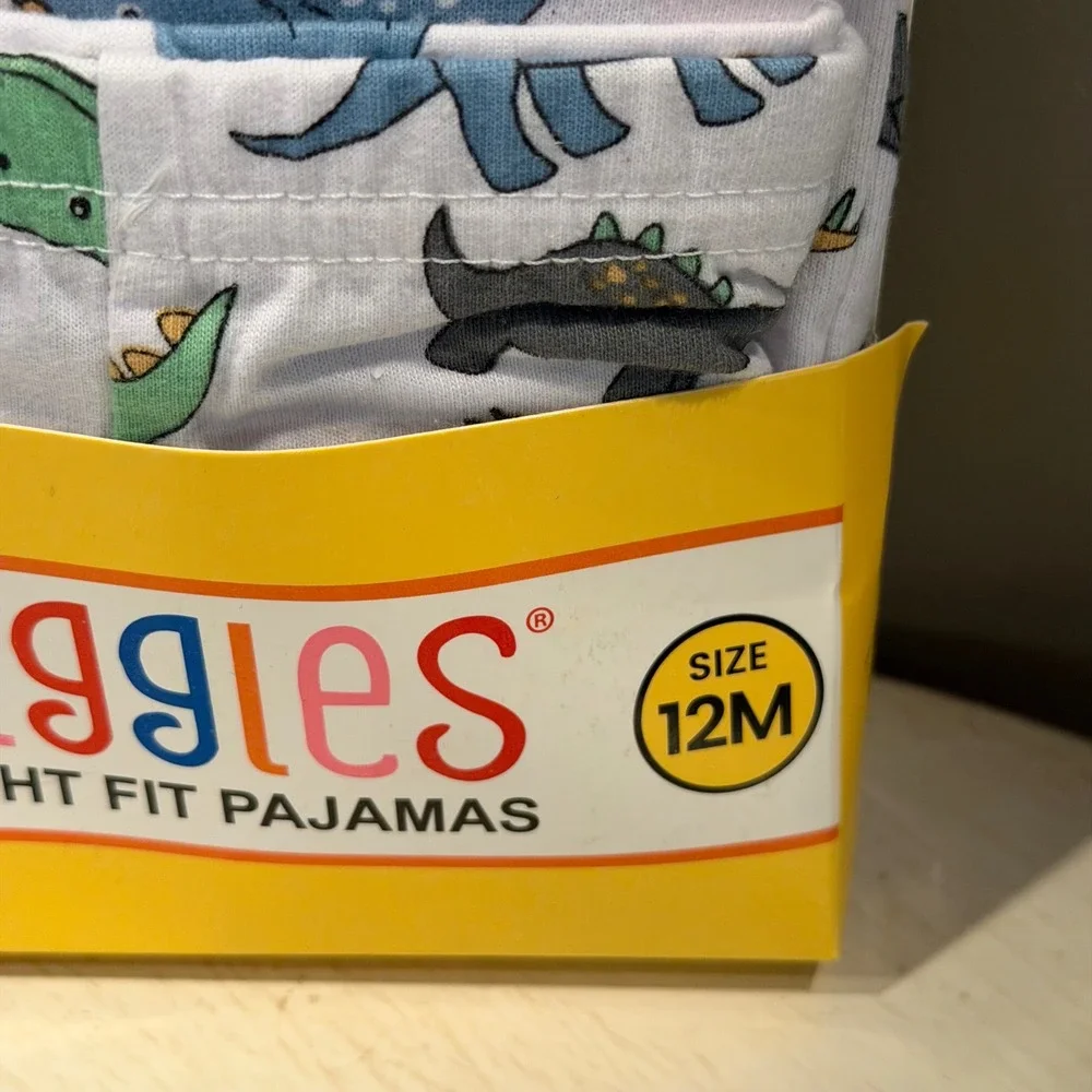 Swiggles Boys Tight Fit‎ Pajamas 12M Dinosaur Print Long Sleeve Sleepwear
